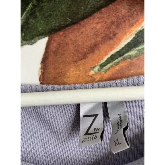 Zella Top XL Womens Ribbed Boatneck Cropped Long Sleeve Ribbed Shirt NWT - Picture 3 of 5